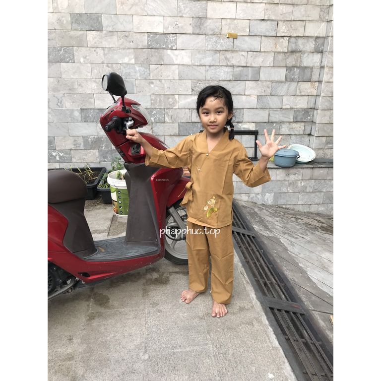 Đồ lam đi chùa - đồ đi chùa - mẹ và bé Thêu sen