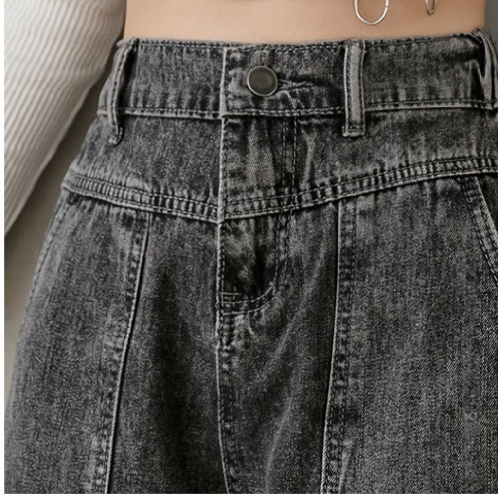 Quần Jeans Nữ T71 Chất Vải Mềm Cạp Co Giãn Ống Côn Phong Cách Hàn Quốc-TRANG STORE