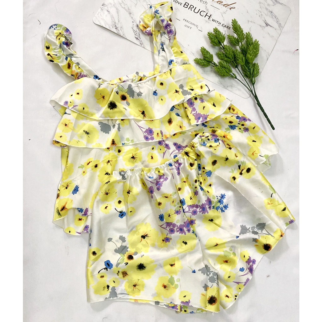 Đồ bộ mặc nhà freesize từ 40-45kg , đồ bộ cho nữ, cho bé gái lớn vải voan - B30