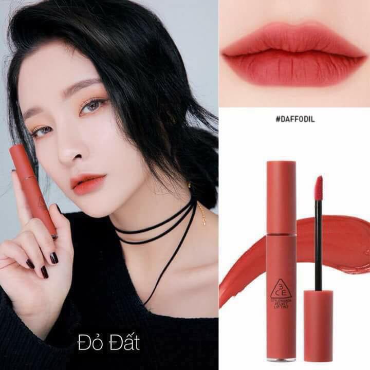 Son Kem Lì 3CE Velvet Lip Tint Màu Daffodil – Đỏ Đất CAM KẾT CHÍNH HÃNG