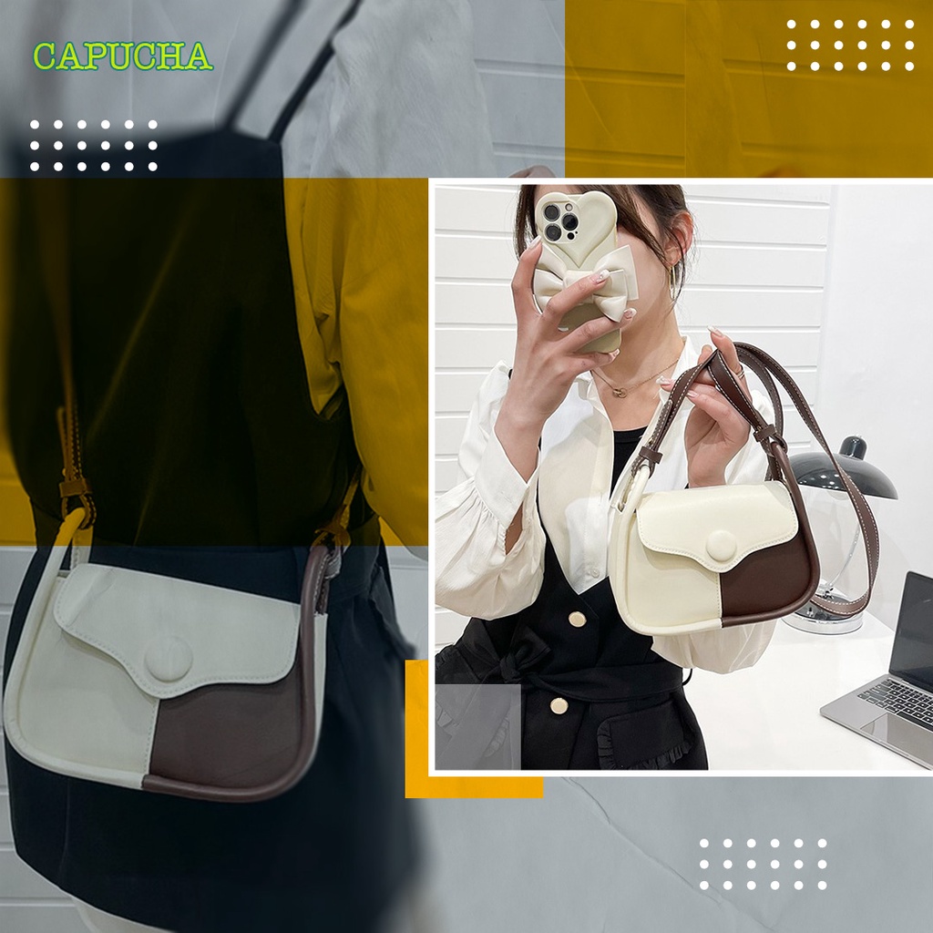 Túi xách nữ đeo chéo chất da dày 2mm cao cấp thiết kế miếng vá dễ thương Capucha T190