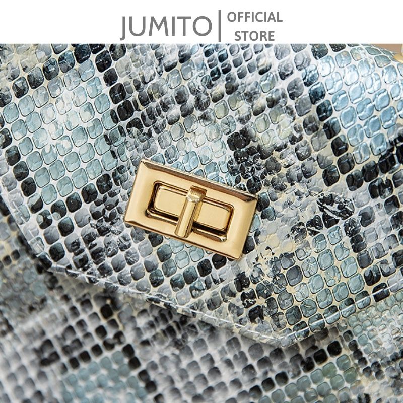 Túi xách nữ da rắn thời trang đeo chéo cầm tay dây ngọc hot hit 2022 JUMITO SA1095