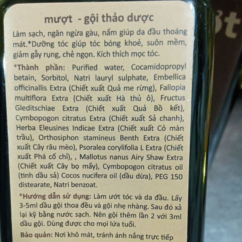 [Chính hãng] Dầu gội đầu Mượt hà thủ ô(50%), bồ kết, mần trầu,chanh sả..của tập đoàn An Thái Hưng | BigBuy360 - bigbuy360.vn