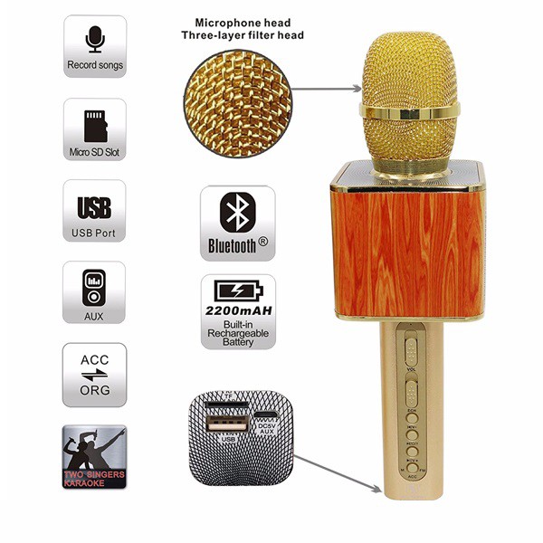 Mic Karaoke Kèm Loa Bluetooth - Micro Karaoke Bluetooth Ys-10A Siêu Hay- Siêu Chuẩn - Âm Thanh Đỉnh Cao