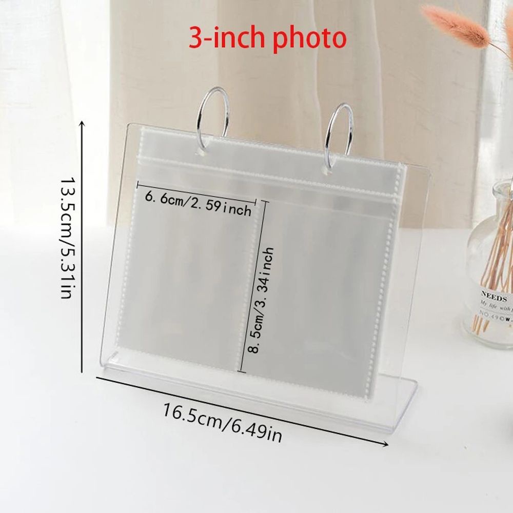 Cuốn album giữ hình / áp phích / ảnh Instax 3/5 inch có đế đỡ trong suốt acrylic để bàn trang trí đẹp mắt