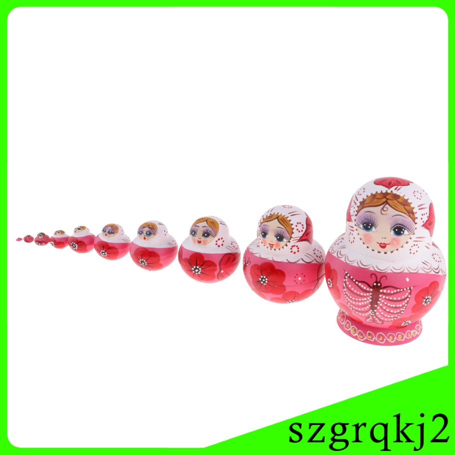 Bộ 10 Búp Bê Nga Matryoshka Bằng Gỗ