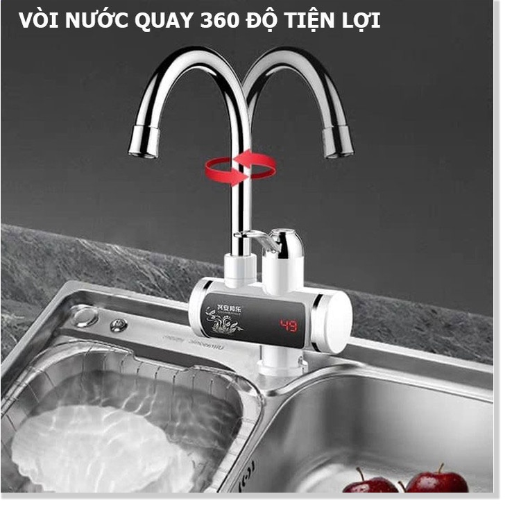 Vòi Nước Nóng Lạnh Bồn Rửa Chén🌴Chống giật🌴làm nóng trực tiếp tại vòi, tiết kiệm điện và nước, có Rơ-le chống giật an