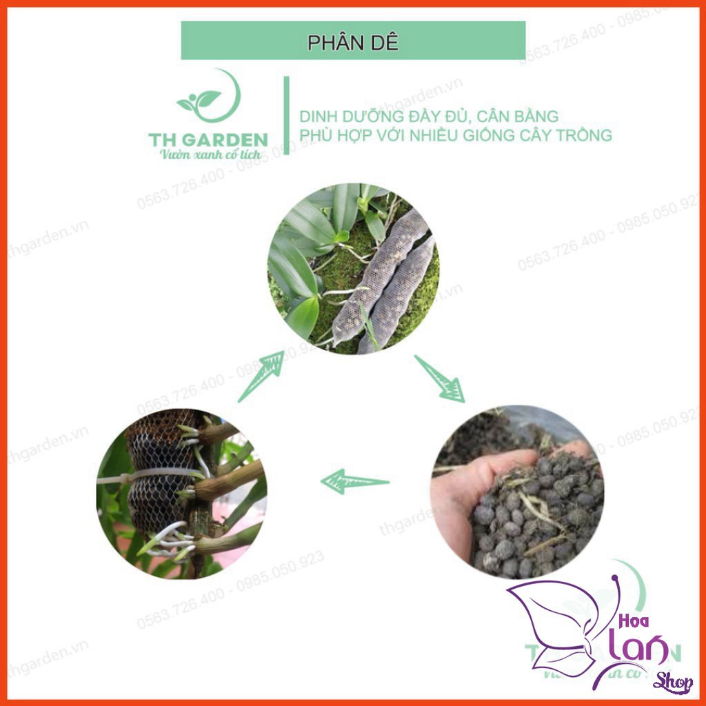 Phân Dê Túi Lưới ⚜️FREESHIP⚜️ Cho Lan Đã Qua Xử Lý - Túi lưới 20cm Tiện Dụng