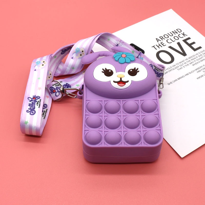 Pop It Fidget Túi đeo vai StellaLou, Ví tiền xu dành cho trẻ em Push Bubble Đồ chơi