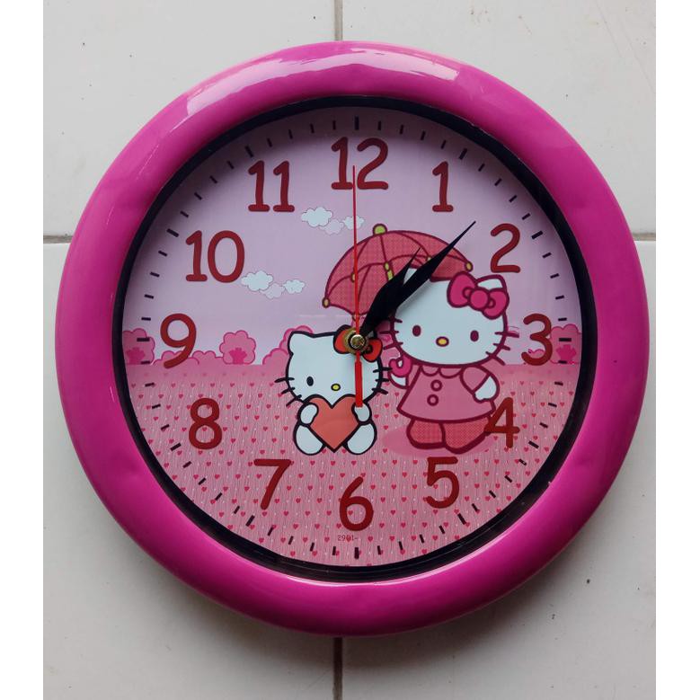 Đồng Hồ Treo Tường Họa Tiết Hello Kitty Mm 37 Dễ Thương
