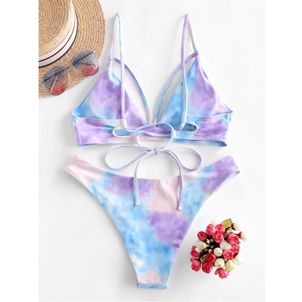 Bộ đồ bơi 2 mảnh lưng cao phối dây gợi cảm dành cho nữ | BigBuy360 - bigbuy360.vn