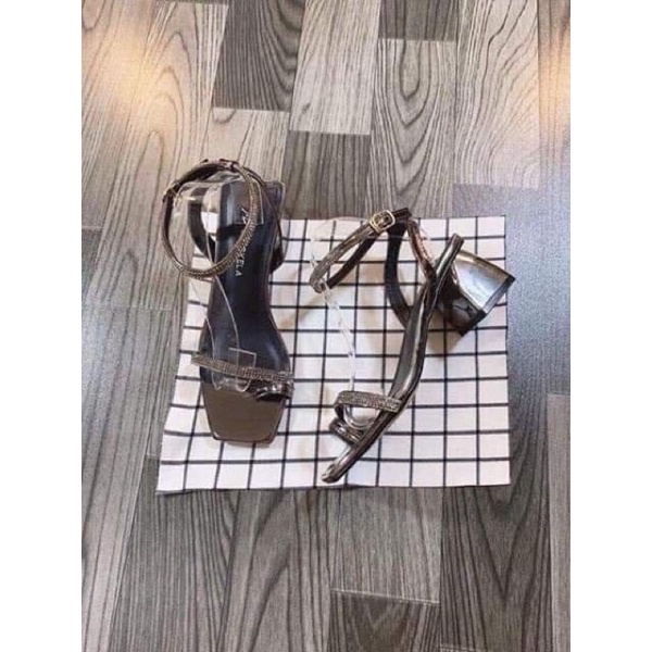 Sandal quai mảnh xỏ ngón gót tháp 5p công sở cực đẹp