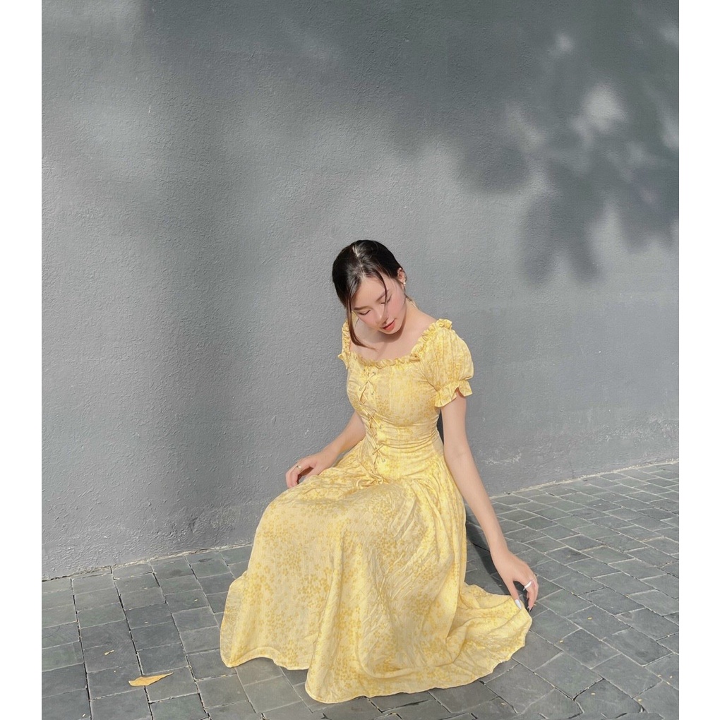 [HÀNG THIẾT KẾ CAO CẤP] Đầm Maxi Hoa Đan Dây Trễ Vai Mặc Đươc 2 Kiểu Đi Biển / Du Lịch Dễ Thương Form Dài