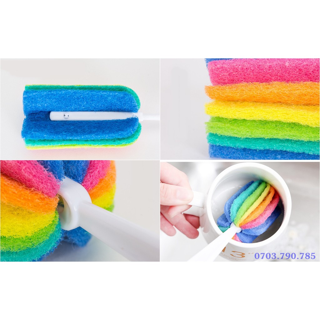 Cây Rửa Ly Bình Nước Đầu 7 Màu