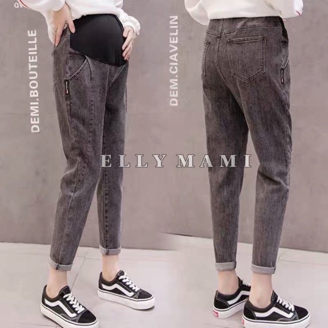 ( 40kg - 85kg ) Quần Bầu , BigSize Sau Sinh Baggy Jean 2 Đường Form Mặc Thoải Mái Suốt Thai Kì &amp; Sau Sinh Thiết Kế
