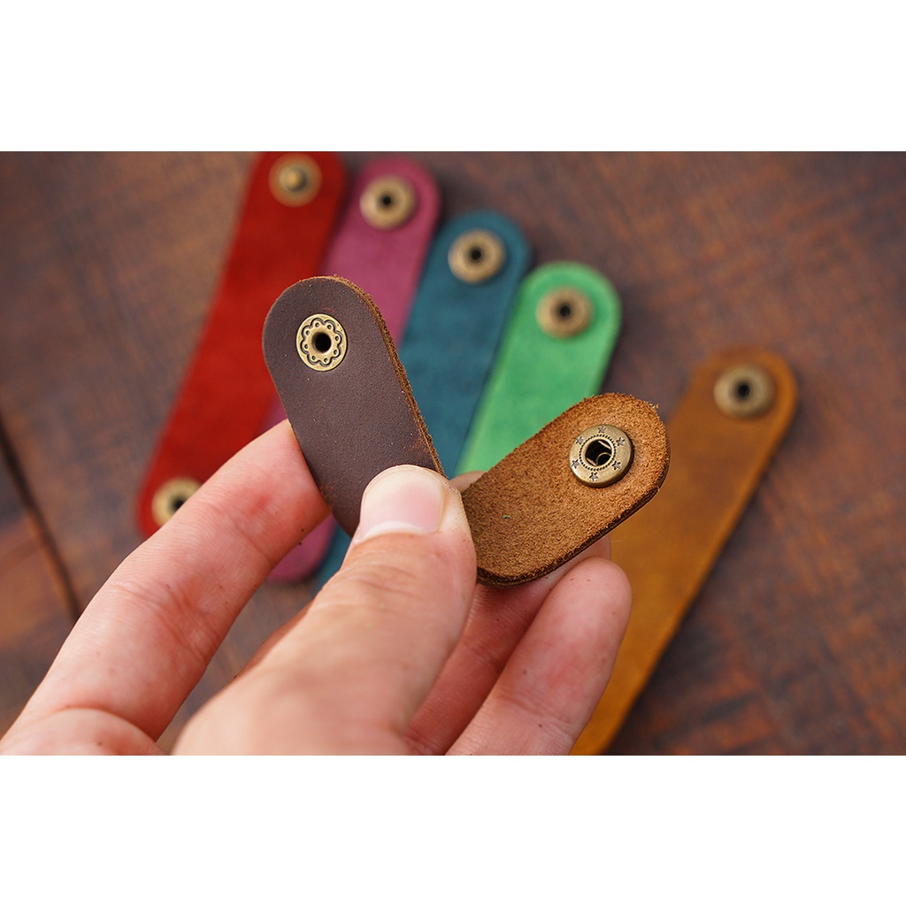 First Layer Cowhide Hub Headset Cable Storage Buckle Buckle Cable Winder