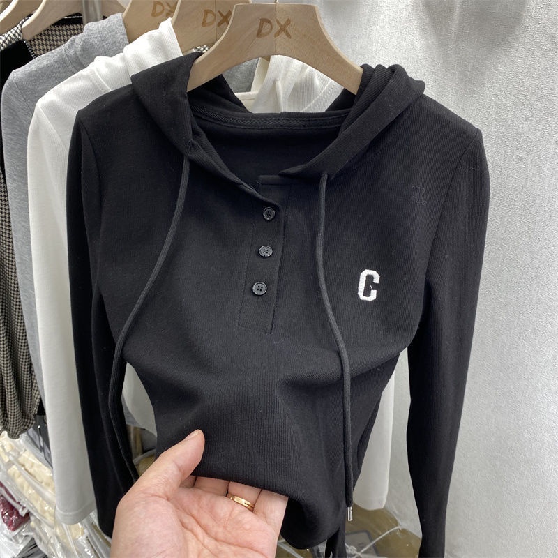 Áo Hoodie Dài Tay Thêu Chữ Phong Cách Mới Cho Nữ
