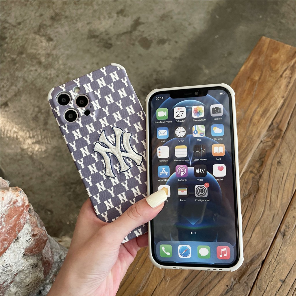 Soft Plastic Phone Case Embroidery NY suitable for iPhone12 mini 11 PRO MAX 6/6s 7/8plus SE2 X/XS XR XSMAX #HG4214