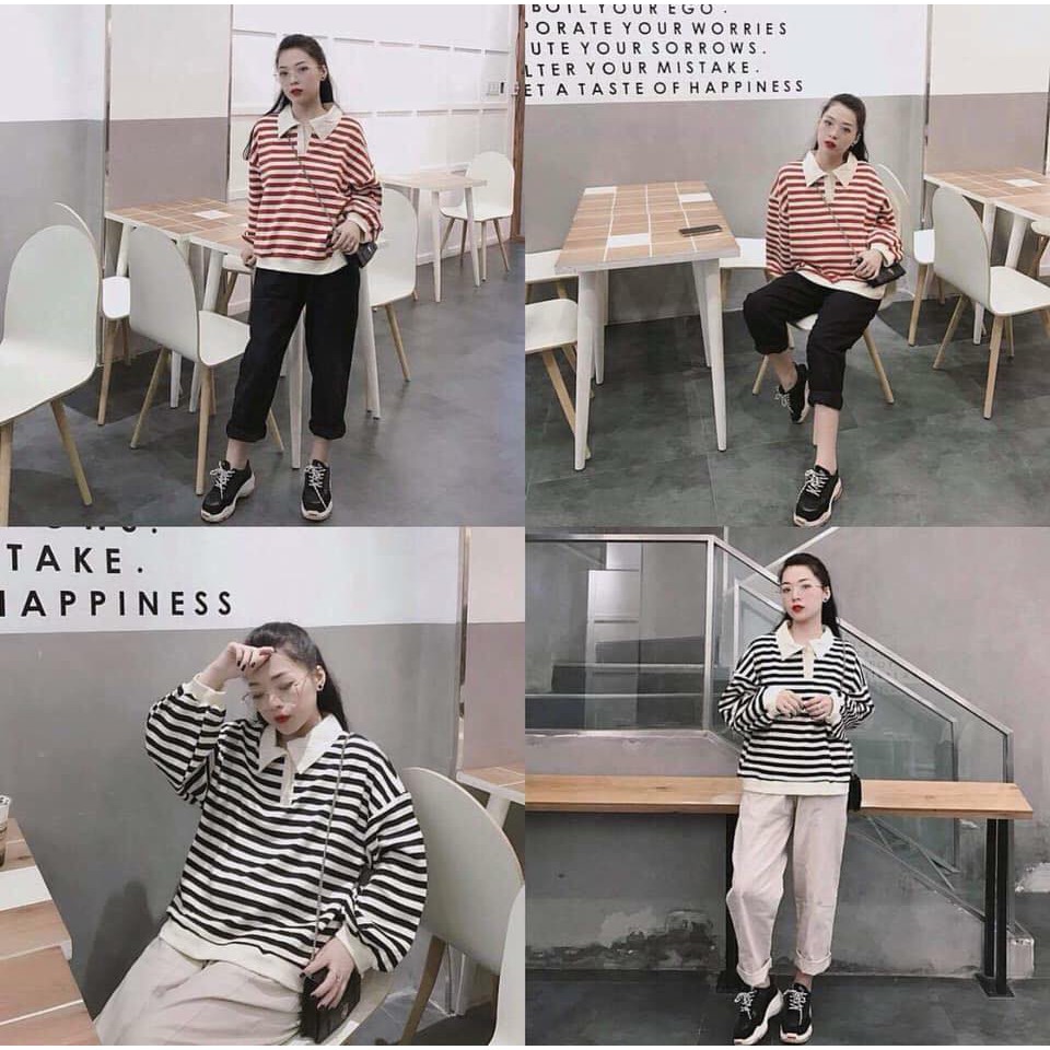 Áo SWEATER kẻ ngang (Có ảnh thật)