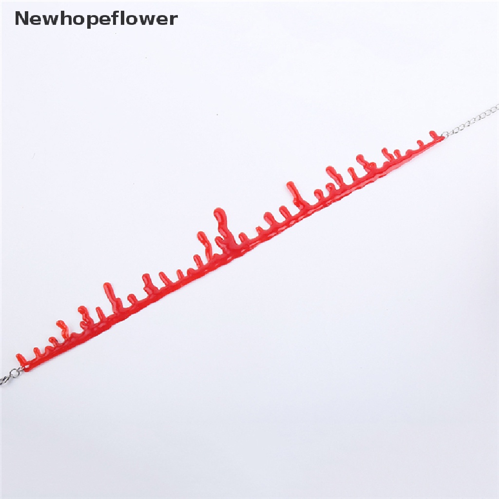 (NFPH) Choker Thêu Máu Đỏ Phong Cách punk Rock Deathrock Bán Chạy Nhất Cho Halloween