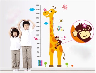 Decal dán tường đo chiều cao kids sizes