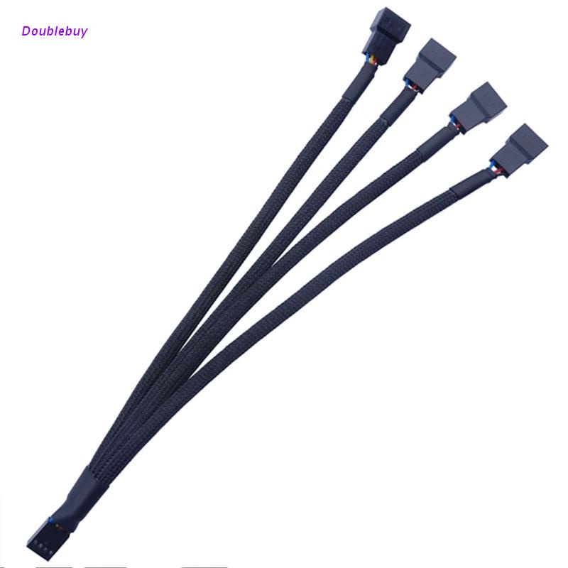 Dây Cáp Quạt Máy Tính Chữ Y Chia Cổng PWM 4 Chiều 27CM/10.6in Màu Đen 4PIN
