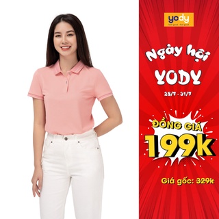 Yody áo polo nữ pima thoáng mát kháng khuẩn co dãn tốt - apn3010