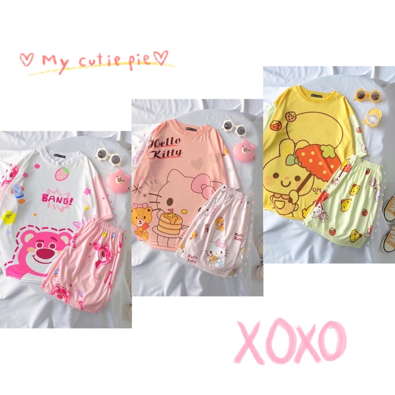 Set Bộ Mặc Nhà Cartoon Có Size Ảnh Thật