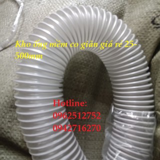Ống nhựa mềm trong suốt phi 65, ống gió bụi lõi thép bọc nhựa d65 chuyên hút bụi khí 10m