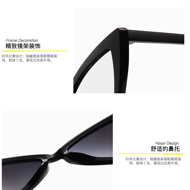 Kính mát mắt mèo gọng nhựa phong cách thời trang dành cho nữ