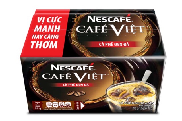 Cà phê đen hòa tan  NesCafe Việt hộp 240g (15 gói)