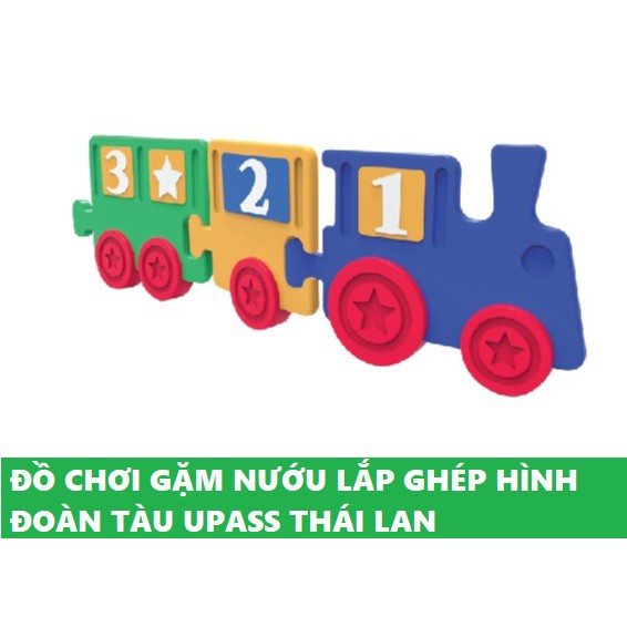 Đồ chơi gặm nướu lắp ghép hình đoàn tàu Upass Thái Lan