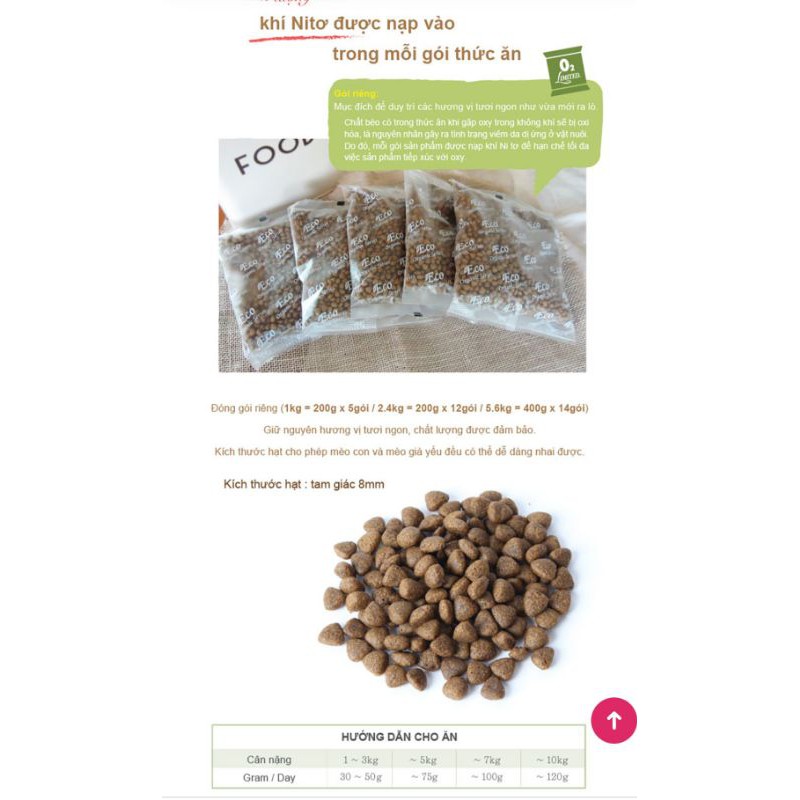 1kg Thức ăn giàu đạm cho mèo Natural Core