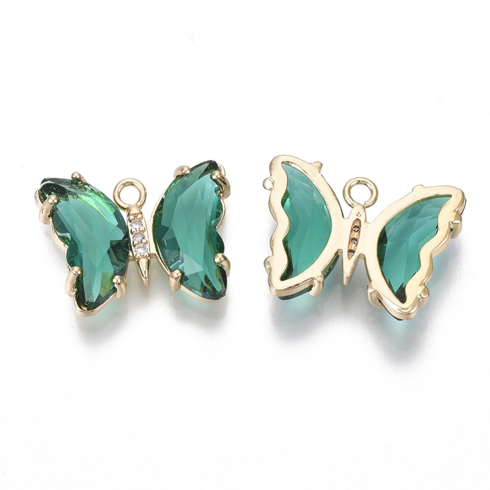 Set 1-100 Mặt Dây Chuyền Hình Bướm 15.5x20X 4mm 1.8mm