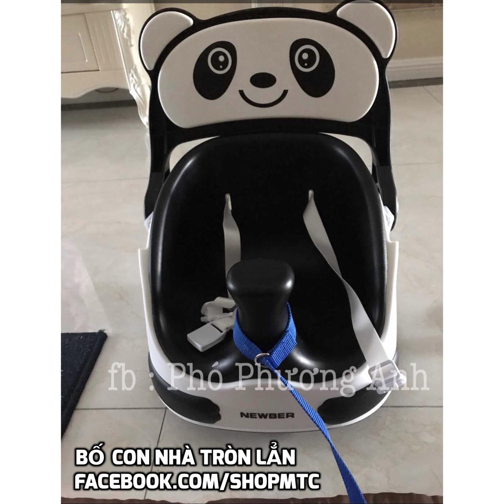 Ghế ăn dặm kiêm ghế chơi đồ chơi có bánh xe và dây kéo Newber Gấu Trúc cho bé trai và Gấu Hồng màu hường cho bé gái