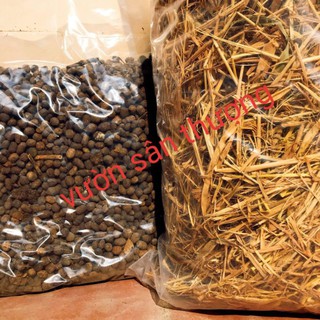 1kg Phân Dê Viên Và 100g Rơm khô, Sử dụng Bón Lót Cho Cây, Làm Vật Liệu Hữu Cơ