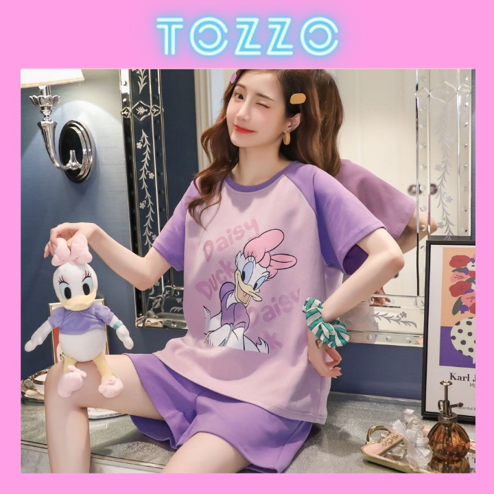 Đồ bộ nữ mặc nhà mùa hè bigsize gấu dâu 40-95 Kg vải thun dễ thương BC02
