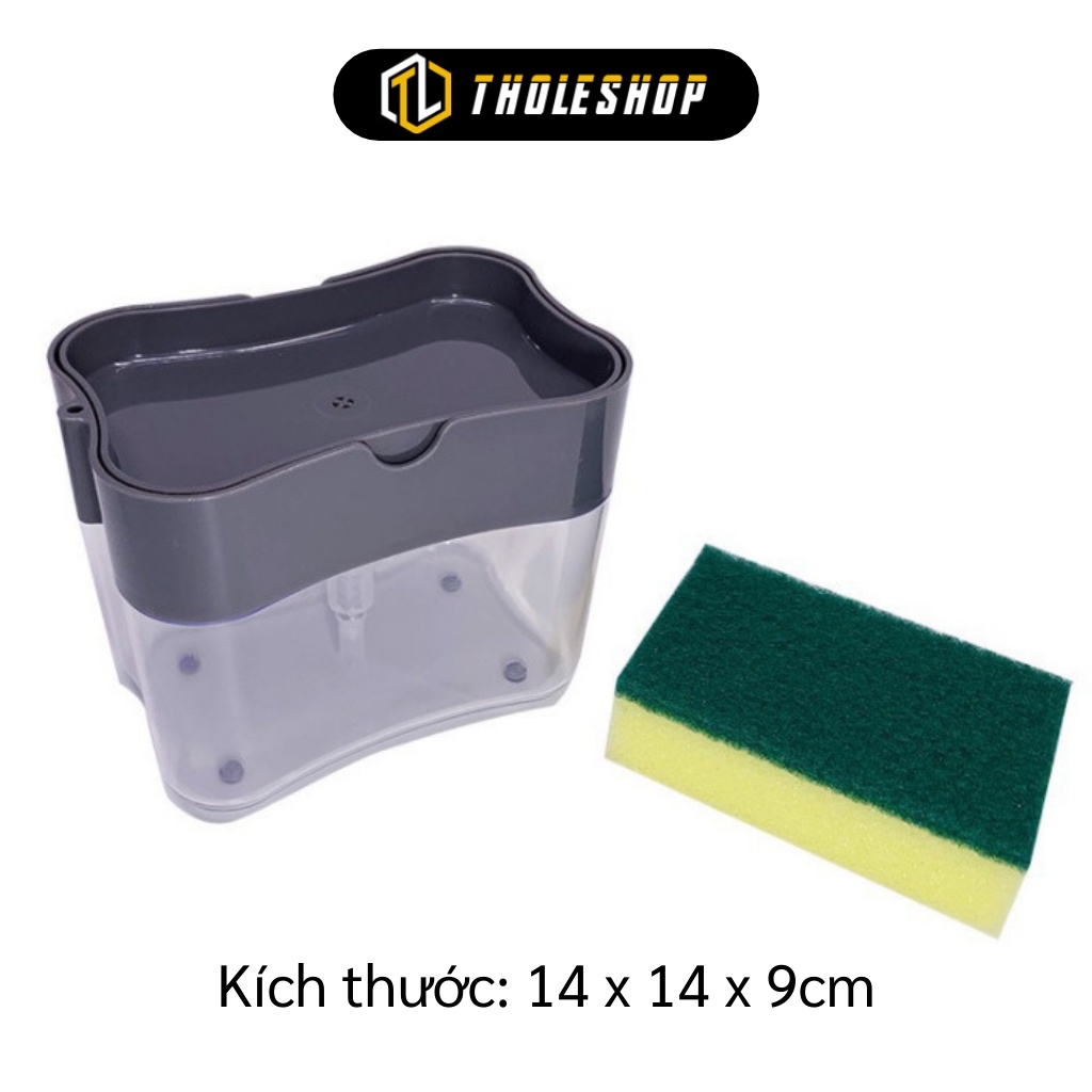 Hộp Đựng Nước Rửa Chén - Hộp Đựng Xà Phòng Rửa Chén Tạo Bọt Có Ngăn Để Giẻ Lau 9344