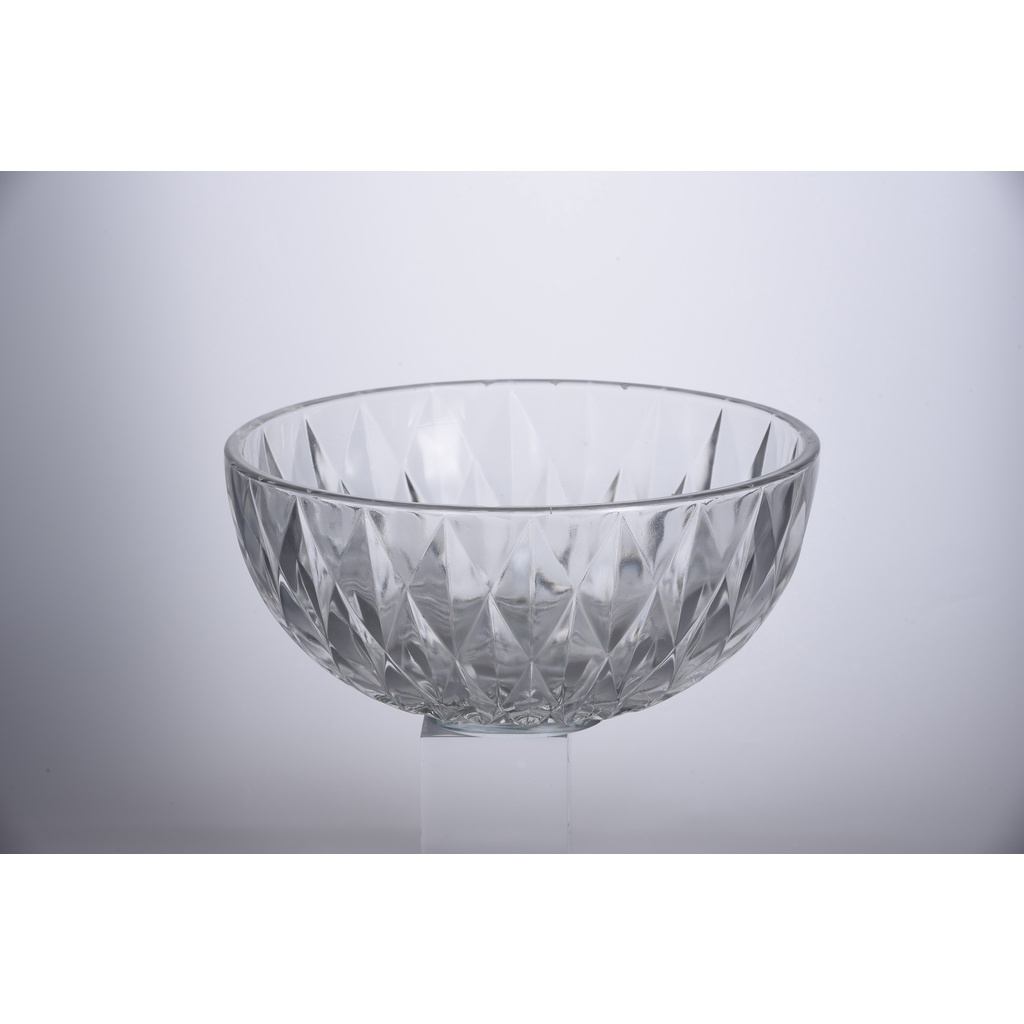 Bộ 2 bát tô kim cương thủy tinh LOTUS GLASS VTC44B trong suốt cao cấp, an toàn, dùng để đựng cạnh, đựng cơm, cháo