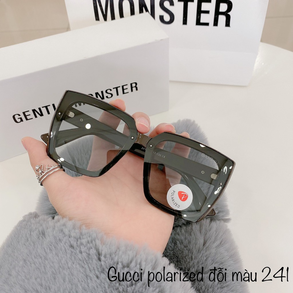 Mắt Kính Mát nữ 241, tròng Polarized,tròng đổi màu, chất nhẹ, hàng đẹp mẫu huyền thoại – Kính mát nữ đẹp tặng kèm hộp đ