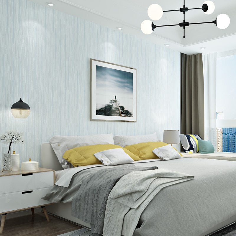 Giấy Dán Tường Dập Nổi Họa Tiết 3D Màu Sắc Tinh Khiết Chống Nước Trang Trí Phòng Ngủ/Phòng Khách