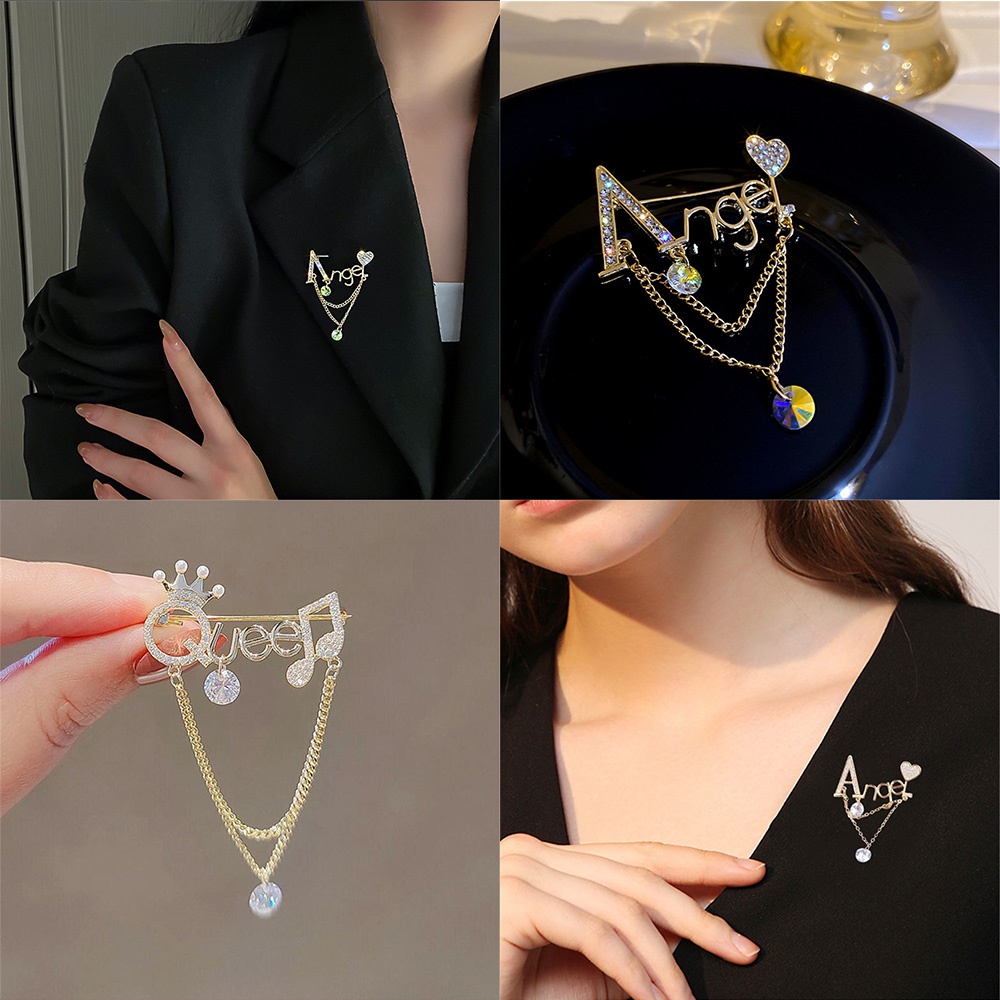 Trâm Cài Áo Hình Chữ Cái Tiếng Anh Thời Trang Cho Nữ