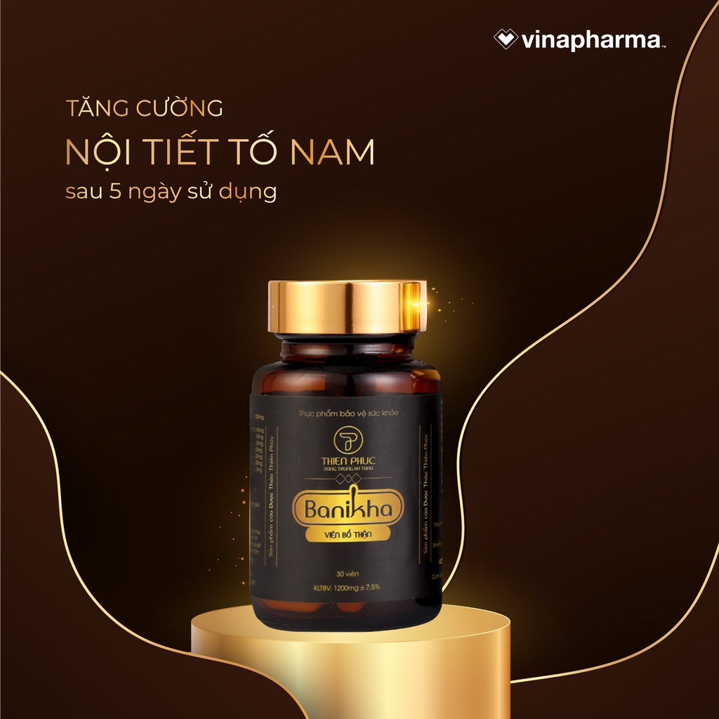 Viên bổ thận banikha Tăng cường sinh lý nam Bổ thận nam Hỗ trợ giảm đau lưng mỏi gối tiểu đêm nhiều Hộp 60 Viên