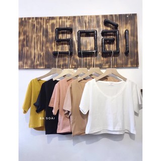 Áo croptop cổ V