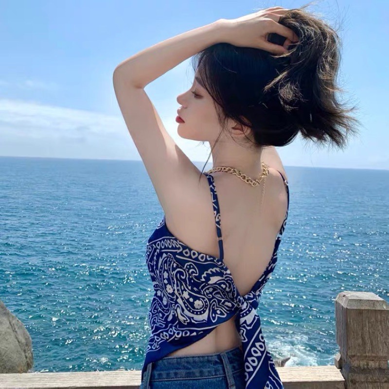 [Hàng đang về] Áo khăn yếm bandana hai dây cột nơ sexy summer 2021 | BigBuy360 - bigbuy360.vn