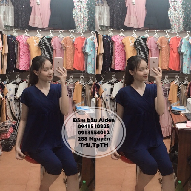BỘ ĐỒ BẦU MẶC NHÀ CHẤT COTTON CHO CON TI