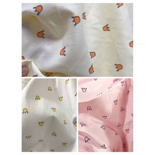 Sỉ vải đũi thô hình vương miện chất cotton shop bán từ 50cm trở lên