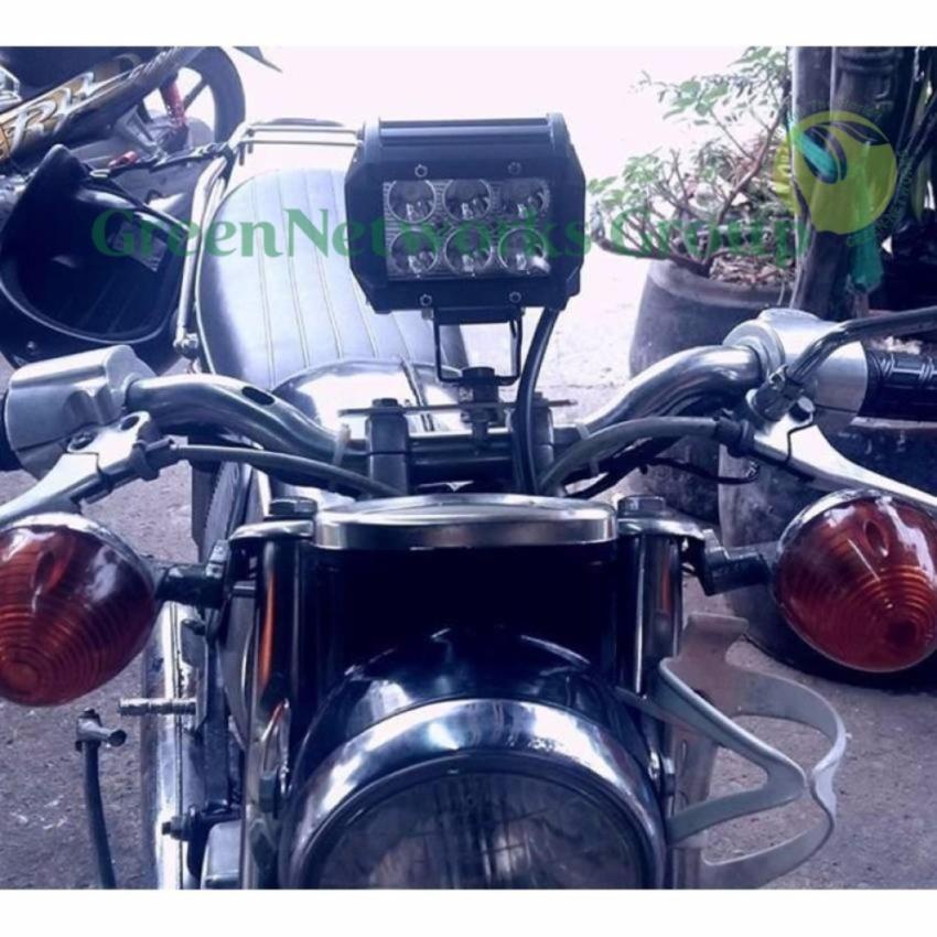 Đèn led trợ sáng moto đi phượt C6 tặng kèm công tắc On/Off