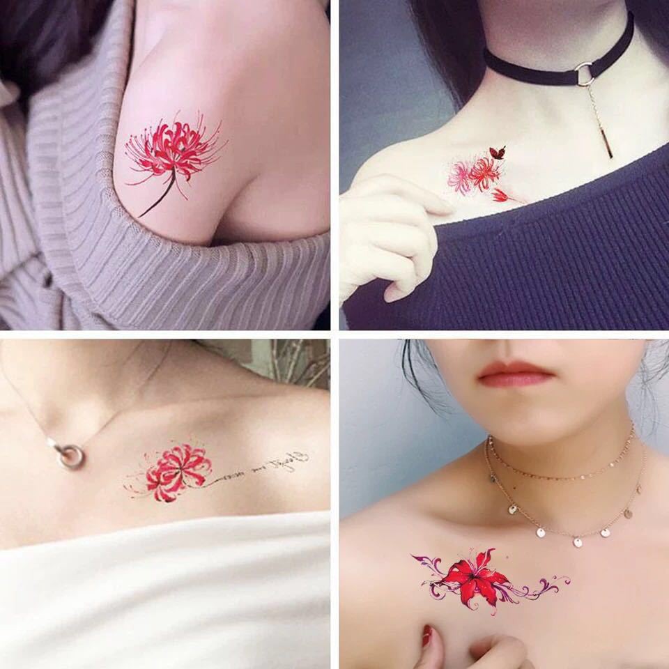 Set 30 tờ Hình Xăm Dán Tattoo Tha Thu Hoa Bỉ Ngạn