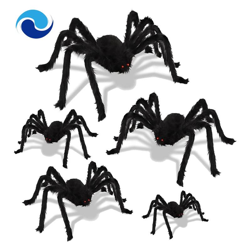 Set 5 Con Nhện Lông Vũ Trang Trí Halloween